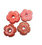 FLOWER SHAPED FURNACE GLASS BEADS- 30X10 MM PER PACKET OF 4 PCS- (FL-007)